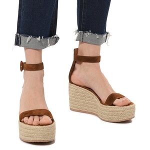 GIANVITO ROSSI Suede Wedge Sandals